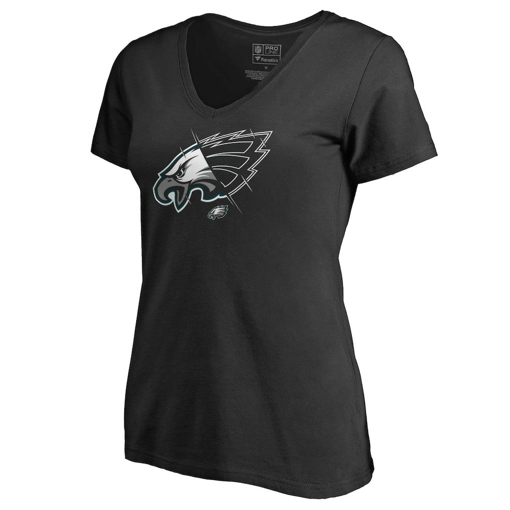 NFL Philadelphia Eagles Women's X-Ray Slim Fit V-Neck T-Shirt