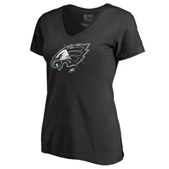 NFL Philadelphia Eagles Women's X-Ray Slim Fit V-Neck T-Shirt
