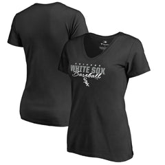 Chicago White Sox Women's Script Assist V-Neck T-Shirt - Black