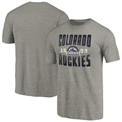 Colorado Rockies Cooperstown Collection Antique Stack Tri-Blend T-Shirt - Gray