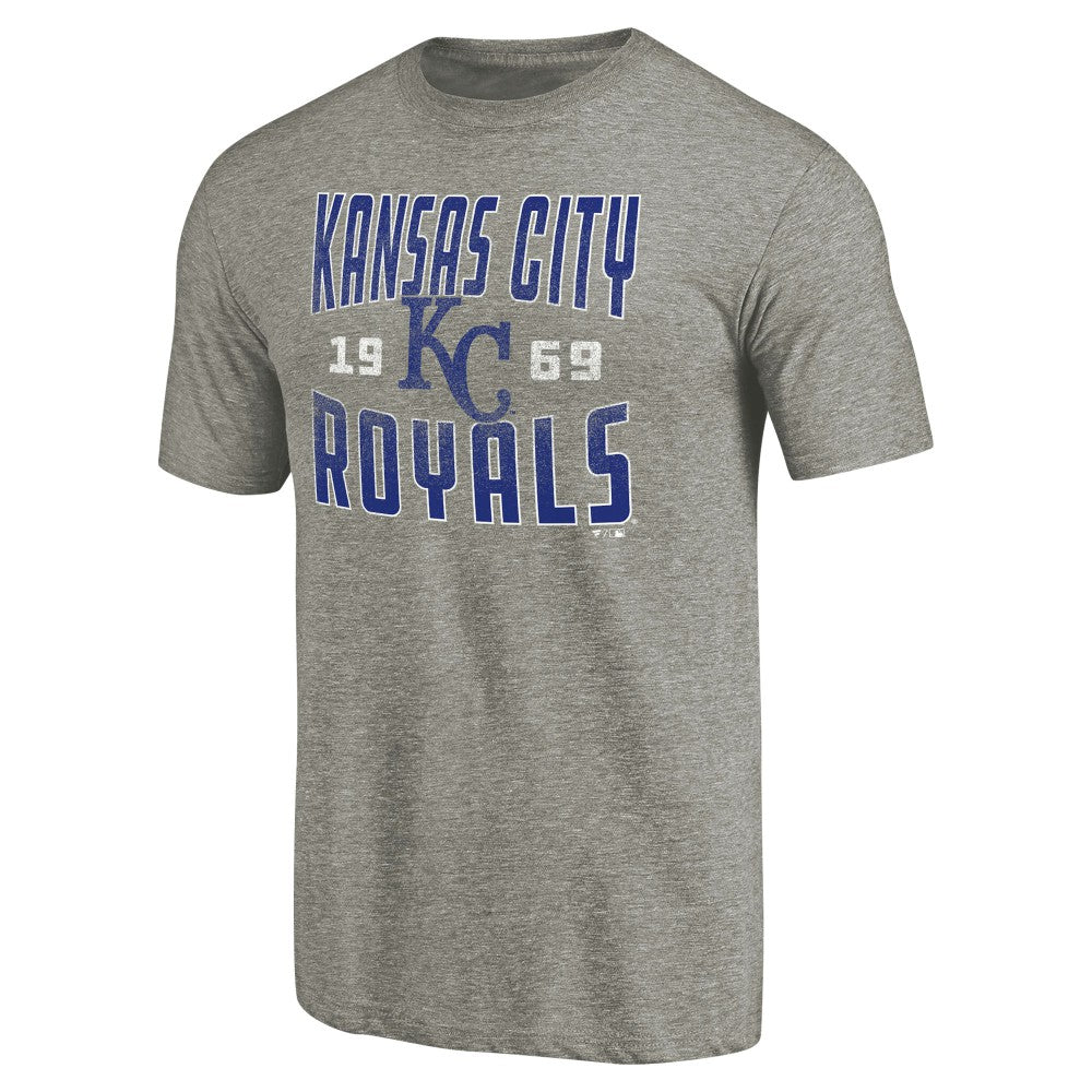 Kansas City Royals Cooperstown Collection Antique Stack Tri-Blend T-Shirt - Gray