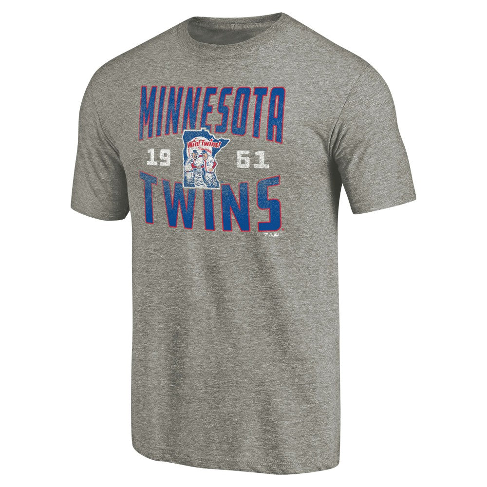 Minnesota Twins Cooperstown Collection Antique Stack Tri-Blend T-Shirt - Gray