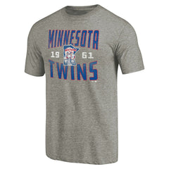 Minnesota Twins Cooperstown Collection Antique Stack Tri-Blend T-Shirt - Gray