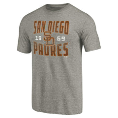 San Diego Padres Cooperstown Collection Antique Stack Tri-Blend T-Shirt - Gray