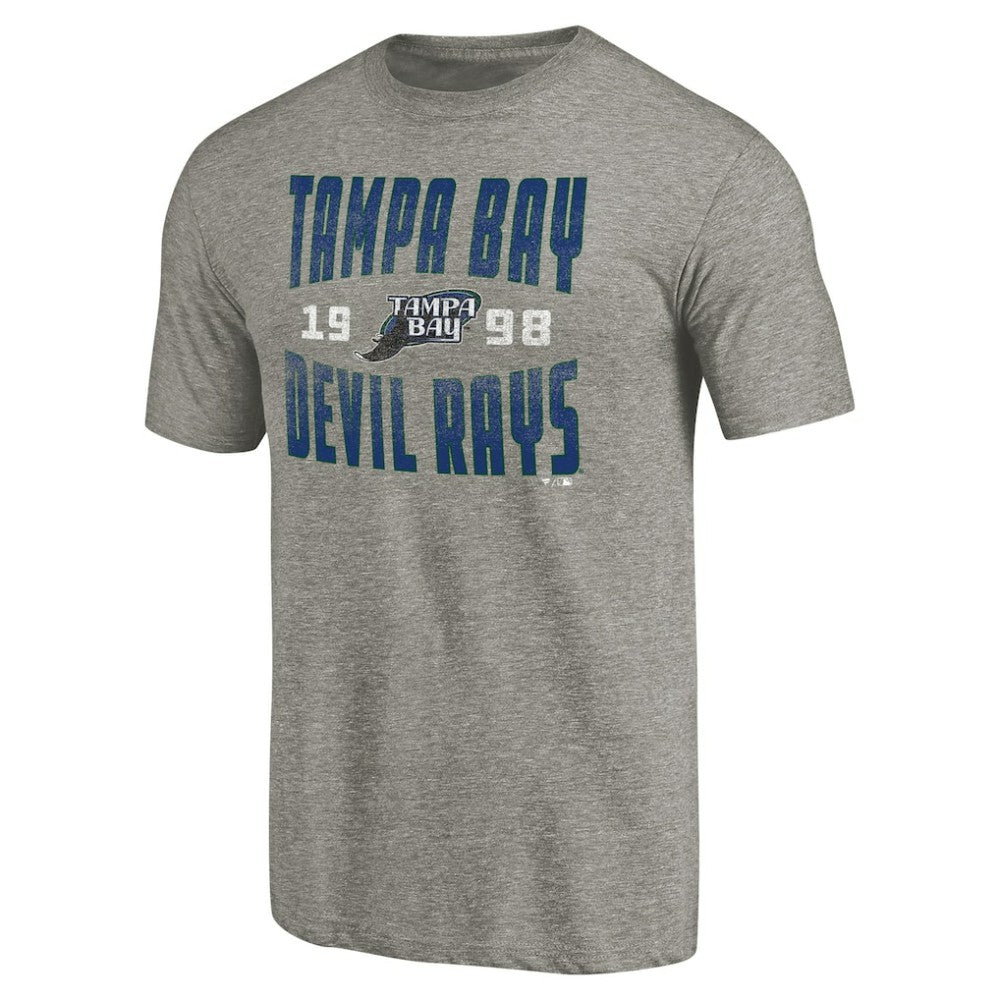 Tampa Bay Rays Cooperstown Collection Antique Stack Tri-Blend T-Shirt - Gray