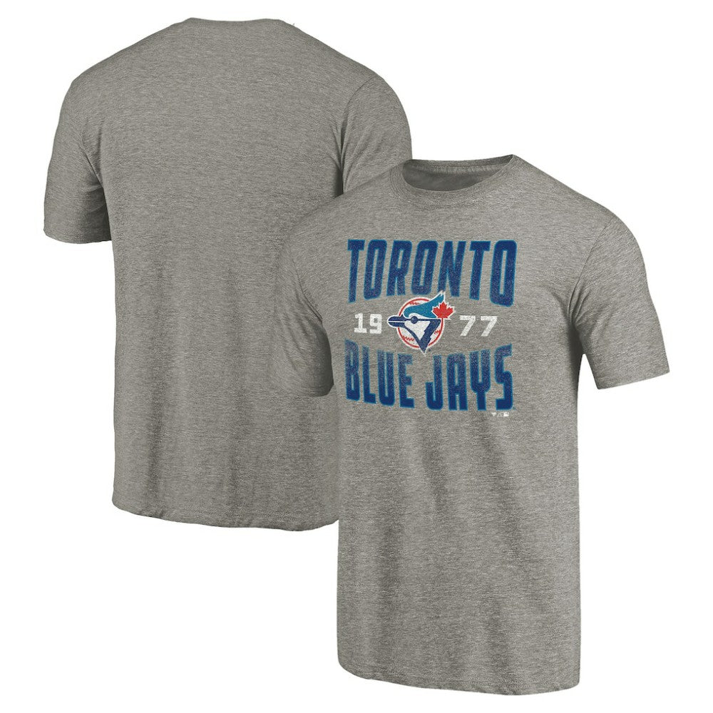 Toronto Blue Jays Cooperstown Collection Antique Stack Tri-Blend T-Shirt - Gray