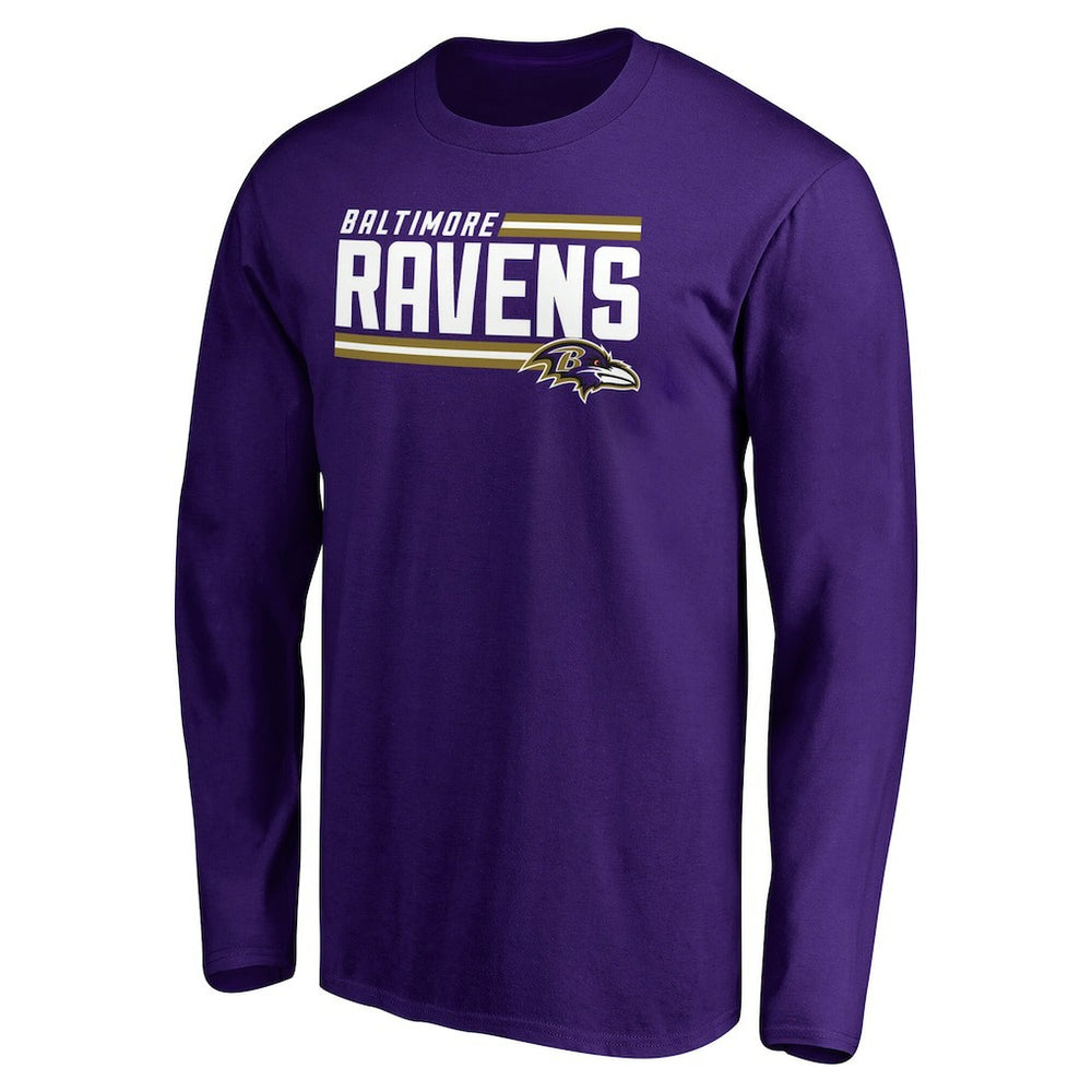 NFL Baltimore Ravens Iconic Collection On Side Stripe Long Sleeve T-Shirt
