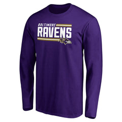 NFL Baltimore Ravens Iconic Collection On Side Stripe Long Sleeve T-Shirt