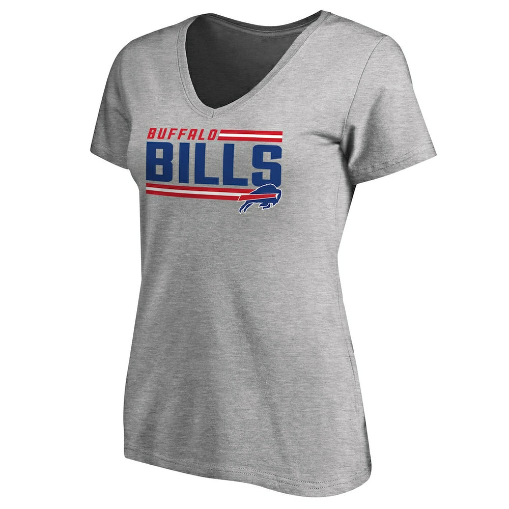NFL Buffalo Bills Women's Iconic Collection On Side Stripe V-Neck T-Shirt