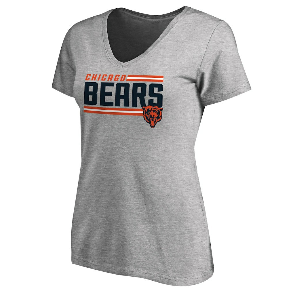 NFL Chicago Bears Women's Iconic Collection On Side Stripe V-Neck T-Shirt