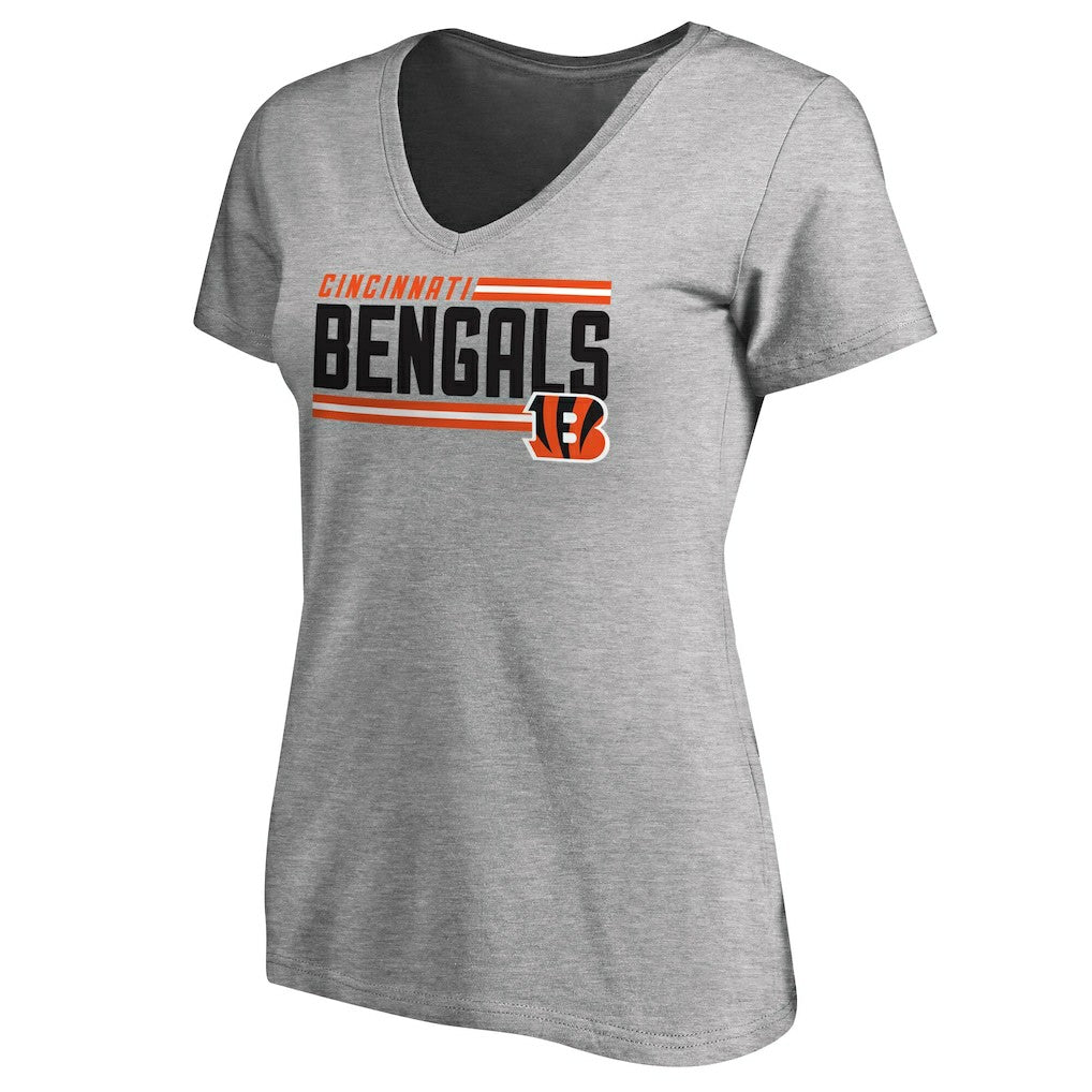 NFL Cincinnati Bengals Women's Iconic Collection On Side Stripe V-Neck T-Shirt