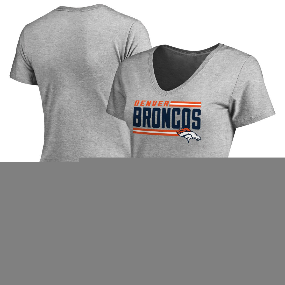 NFL Denver Broncos Women's Iconic Collection On Side Stripe V-Neck T-Shirt
