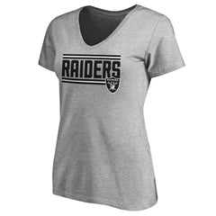 NFL Las Vegas Raiders Women's Iconic Collection On Side Stripe V-Neck T-Shirt