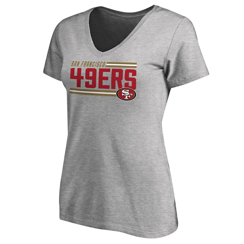 NFL San Francisco 49ers Women's Iconic Collection On Side Stripe V-Neck T-Shirt