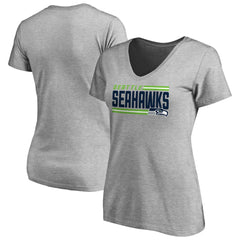 NFL Seattle Seahawks Women's Iconic Collection On Side Stripe V-Neck T-Shirt