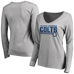 NFL Indianapolis Colts Women's Iconic Collection On Side Stripe Long Sleeve V-Neck T-Shirt