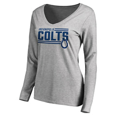 NFL Indianapolis Colts Women's Iconic Collection On Side Stripe Long Sleeve V-Neck T-Shirt