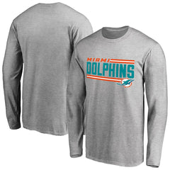 NFL Miami Dolphins Iconic Collection On Side Stripe Long Sleeve T-Shirt