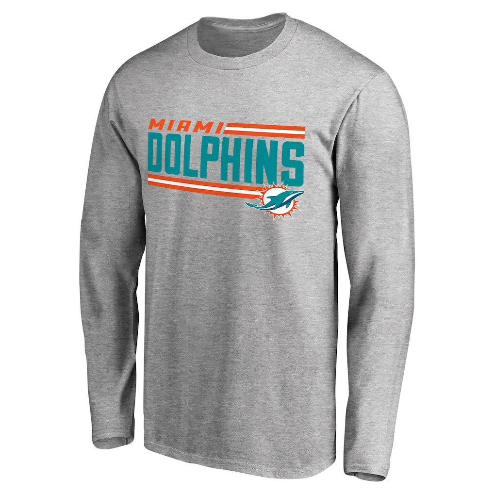 NFL Miami Dolphins Iconic Collection On Side Stripe Long Sleeve T-Shirt