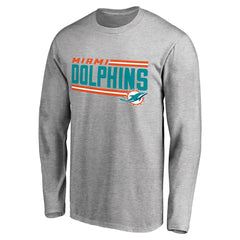 NFL Miami Dolphins Iconic Collection On Side Stripe Long Sleeve T-Shirt