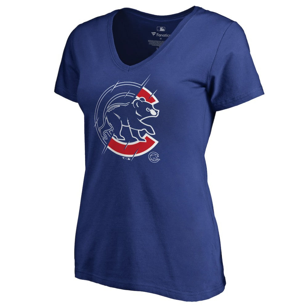 Chicago Cubs Women's X-Ray V-Neck T-Shirt - Royal