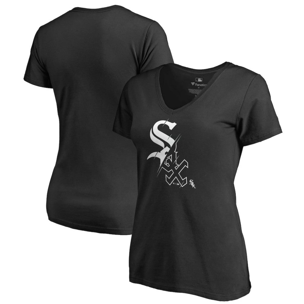 Chicago White Sox Women's X-Ray V-Neck T-Shirt - Black