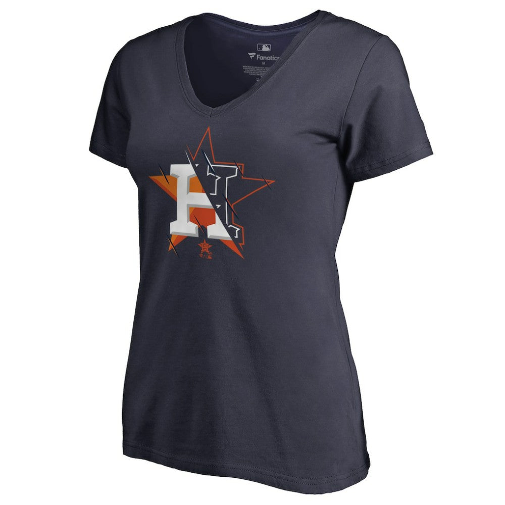 Houston Astros Women's X-Ray V-Neck T-Shirt - Navy