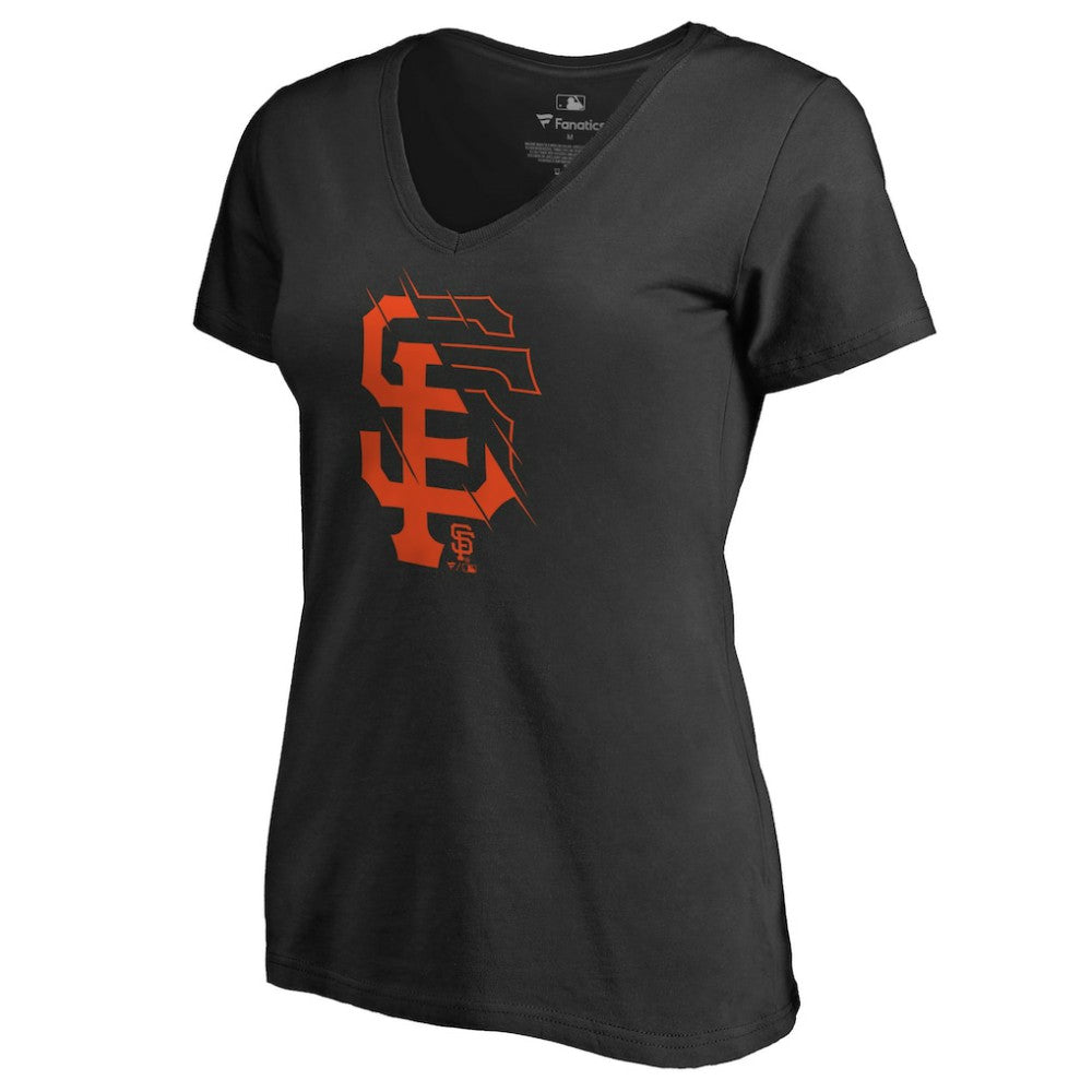 San Francisco Giants Women's X-Ray V-Neck T-Shirt - Black