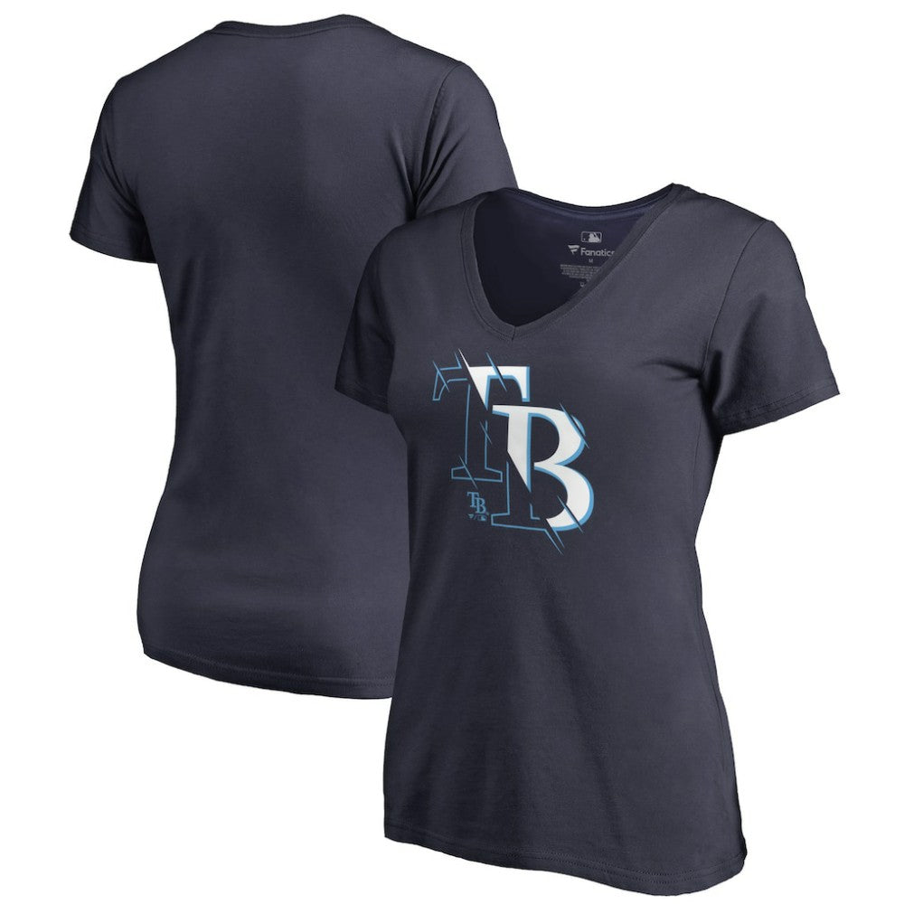 Tampa Bay Rays Women's X-Ray V-Neck T-Shirt - Navy