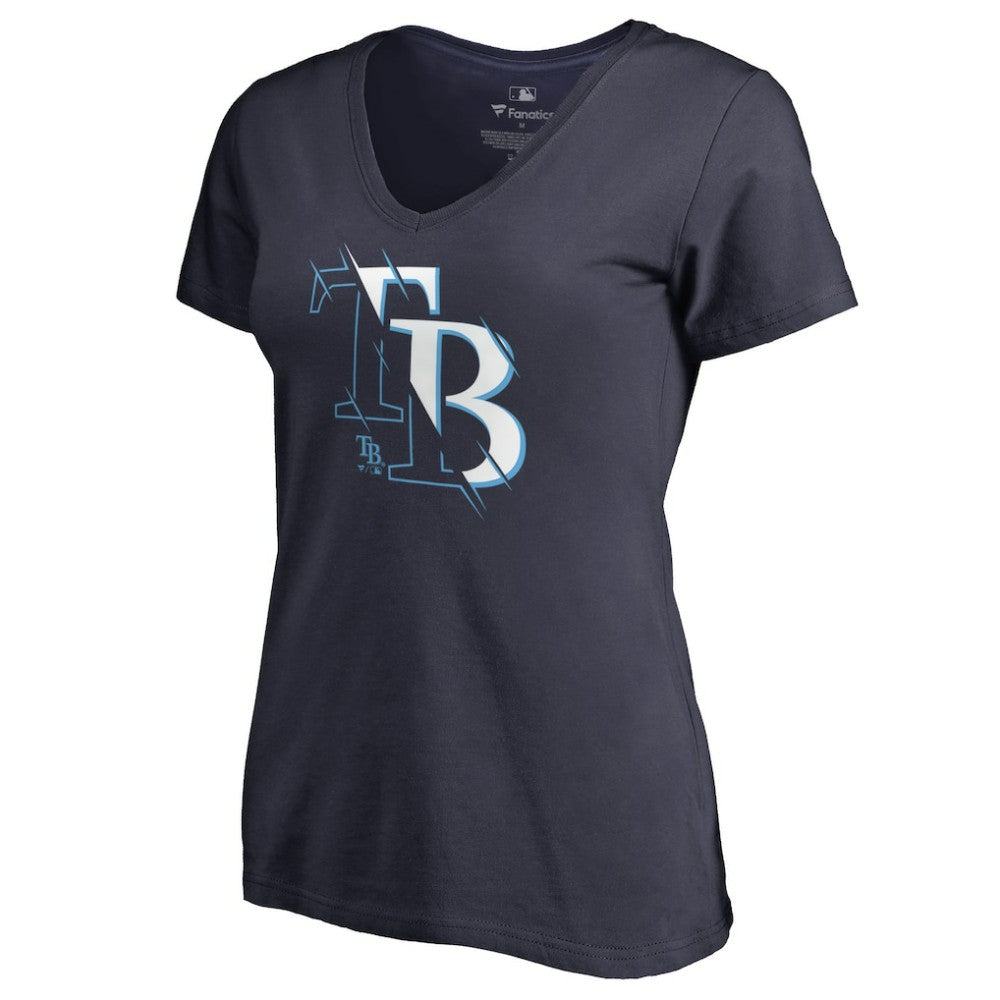 Tampa Bay Rays Women's X-Ray V-Neck T-Shirt - Navy
