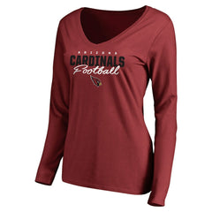 NFL Arizona Cardinals Women's Iconic Collection Script Assist Long Sleeve V-Neck T-Shirt