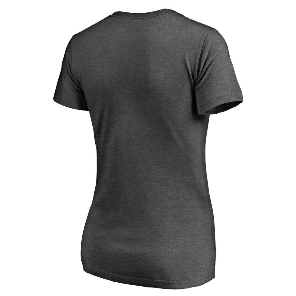 Philadelphia Phillies Women's Win Stripe V-Neck T-Shirt - Ash