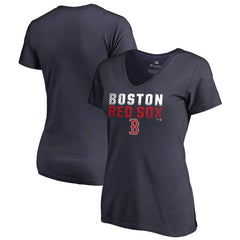 Boston Red Sox Women's Fade Out V-Neck T-Shirt - Navy