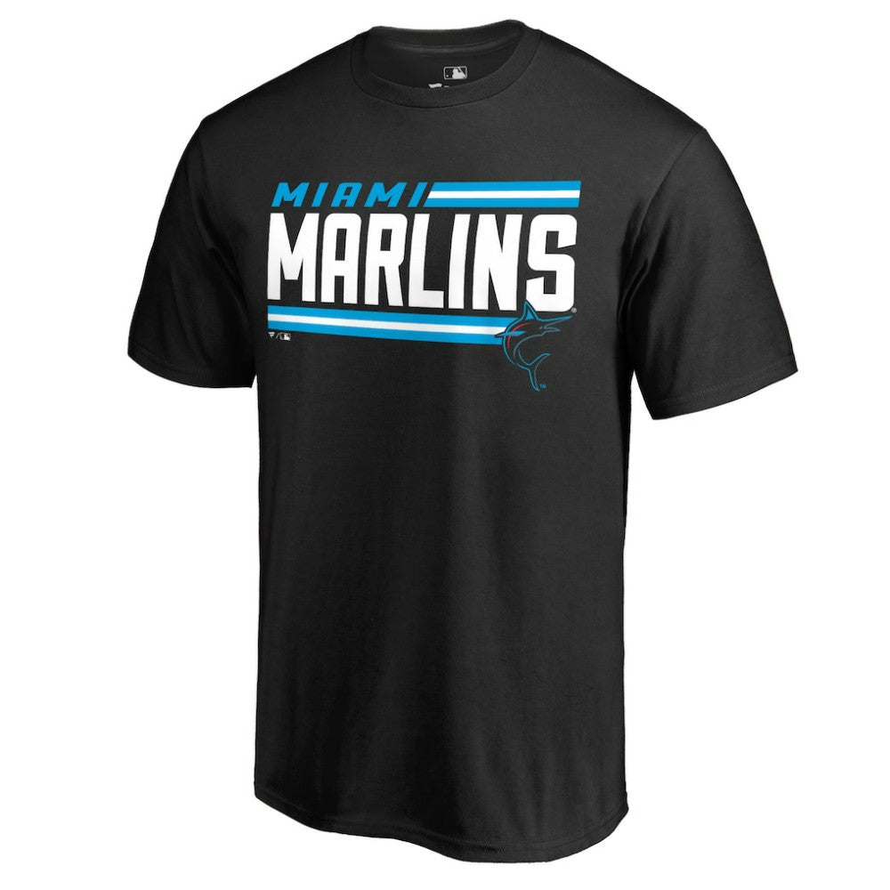 Miami Marlins Onside Stripe T-Shirt - Black