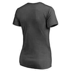 Chicago Cubs Women's Charcoal Stack V-Neck T-Shirt - Ash