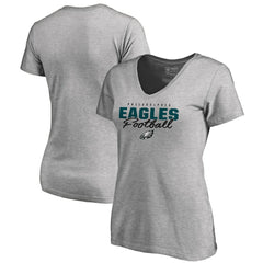 NFL Philadelphia Eagles Women's Iconic Collection Script Assist V-Neck T-Shirt
