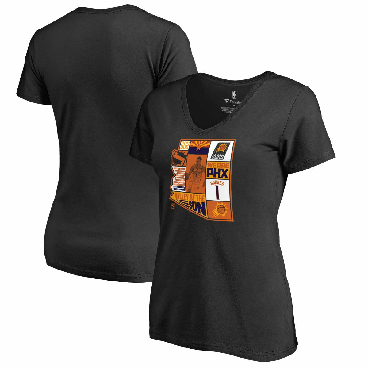 Devin Booker Phoenix Suns Women's Player State V-Neck T-Shirt - Black online
