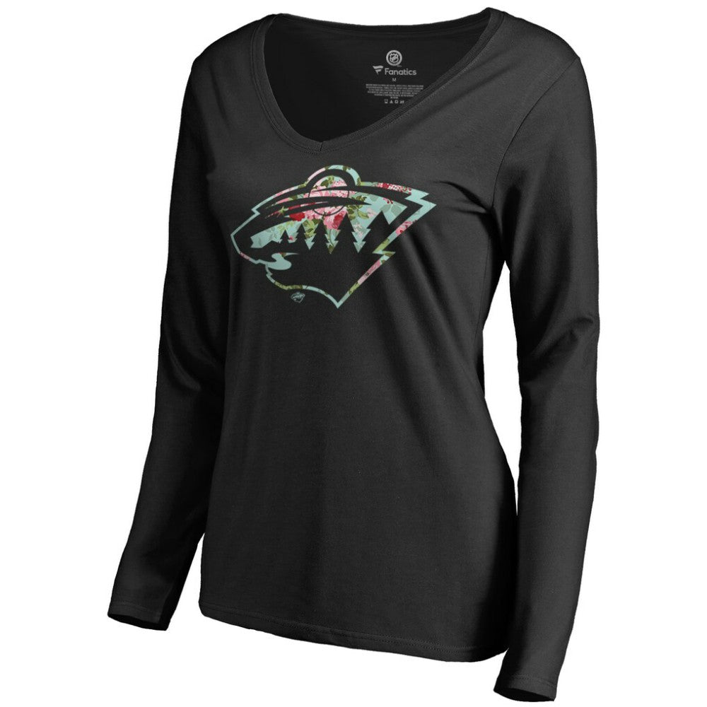Minnesota Wild Women's Lovely Long Sleeve V-Neck T-Shirt