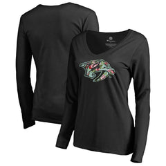 Nashville Predators Women's Lovely Long Sleeve V-Neck T-Shirt