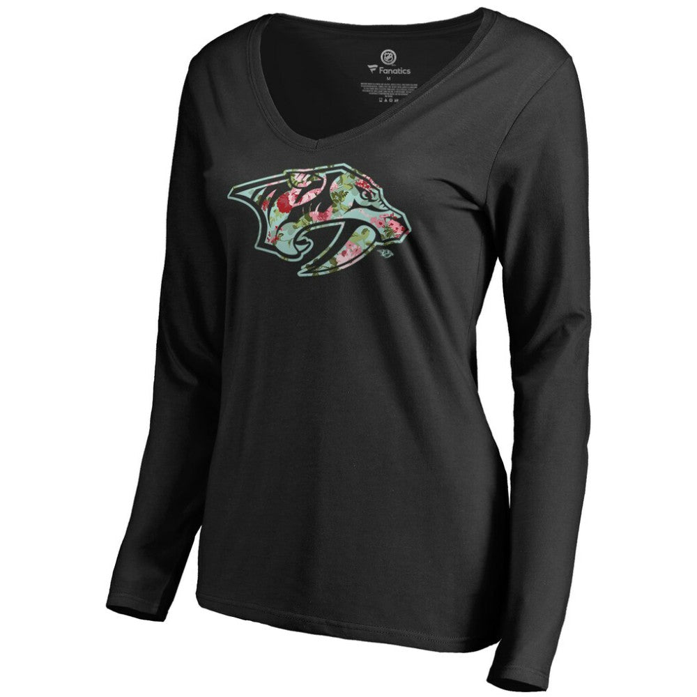 Nashville Predators Women's Lovely Long Sleeve V-Neck T-Shirt