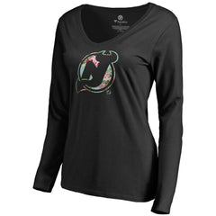 New Jersey Devils Women's Lovely Long Sleeve V-Neck T-Shirt