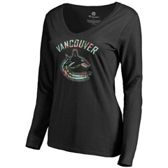 Vancouver Canucks Women's Lovely Long Sleeve V-Neck T-Shirt