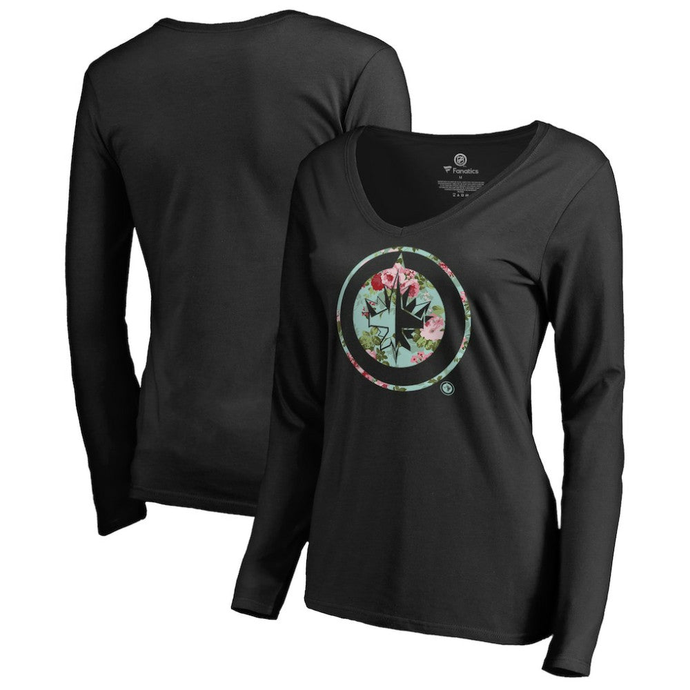 Winnipeg Jets Women's Lovely Long Sleeve V-Neck T-Shirt