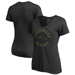 NFL Baltimore Ravens Women's Camo Collection Liberty V-Neck T-Shirt
