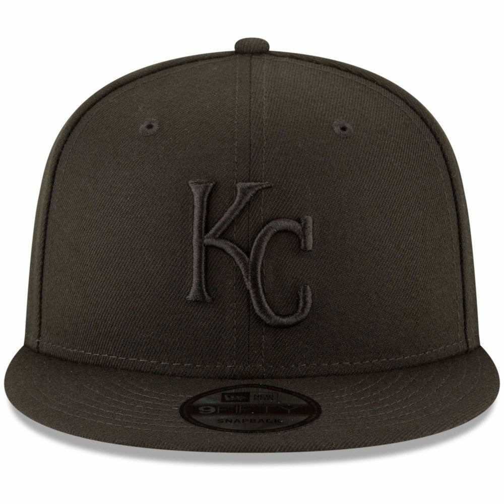 Kansas City Royals Black on Black 9FIFTY Team Snapback Adjustable Hat - Black | New Era