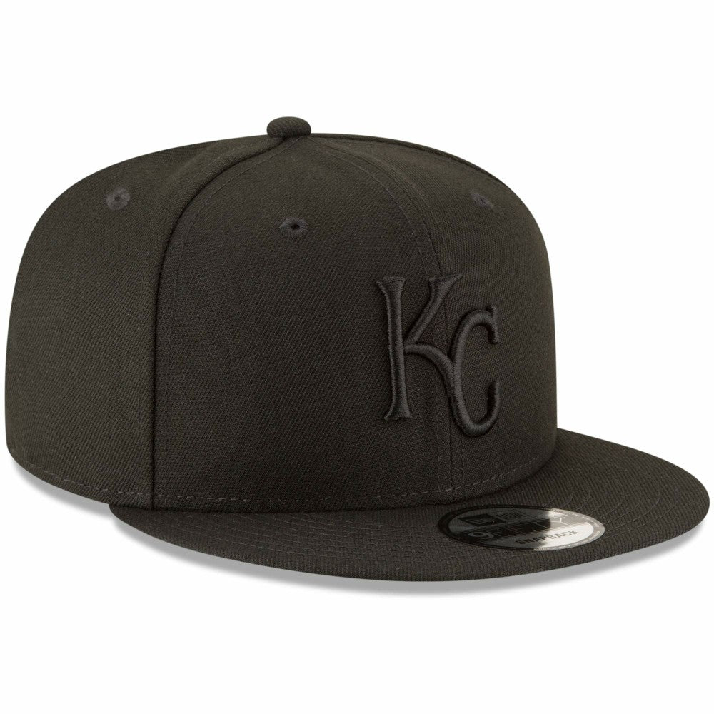 Kansas City Royals Black on Black 9FIFTY Team Snapback Adjustable Hat - Black | New Era