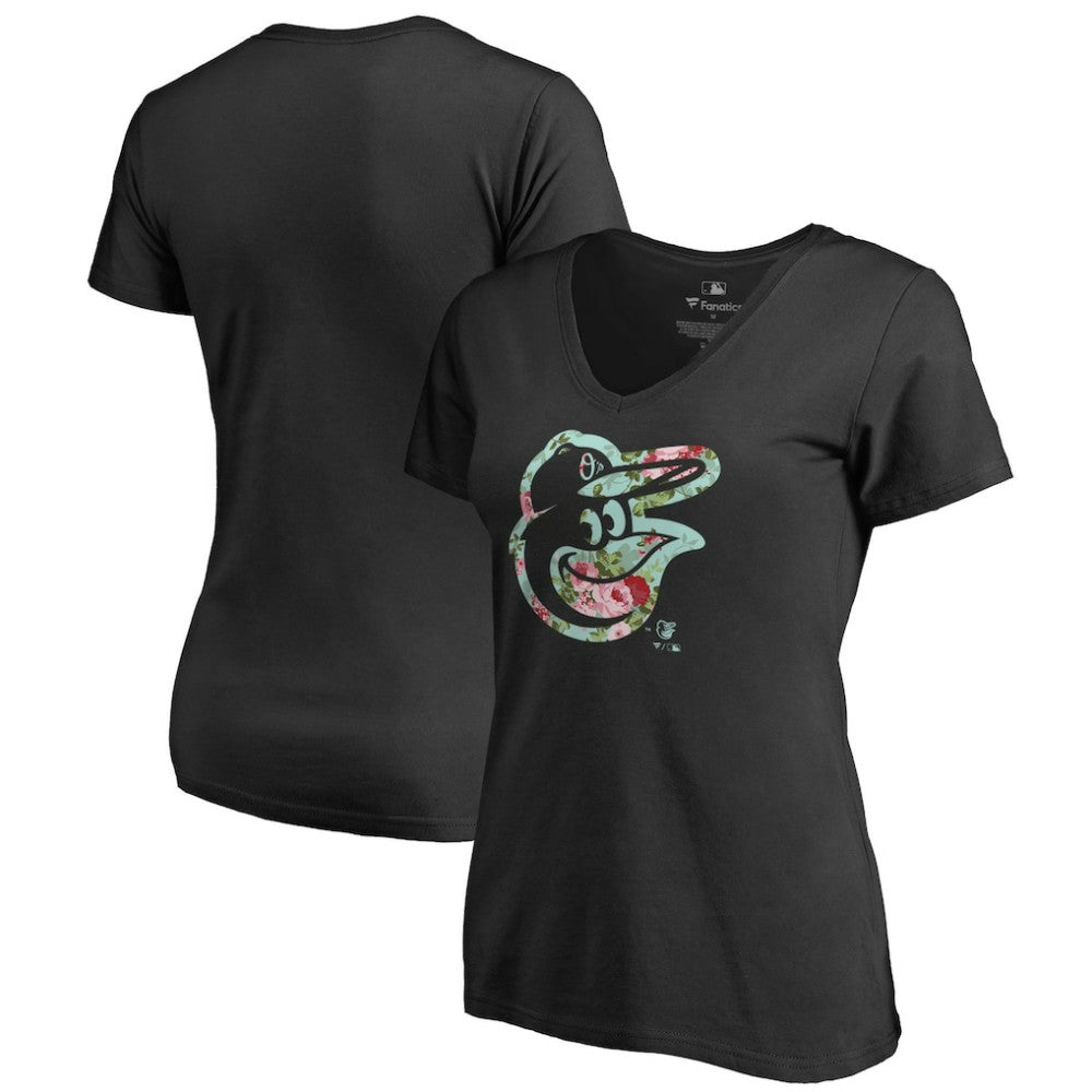 Baltimore Orioles Women's Lovely V-Neck T-Shirt - Black