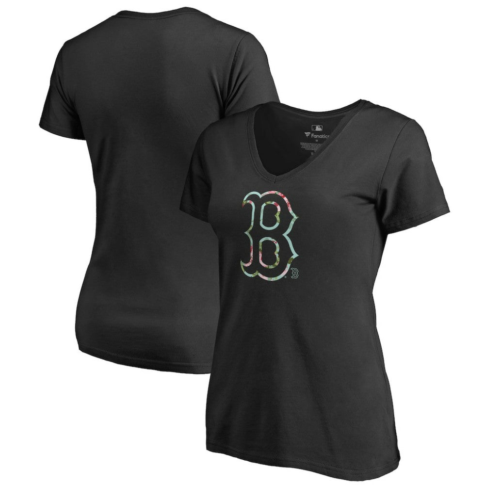 Boston Red Sox Women's Lovely V-Neck T-Shirt - Black
