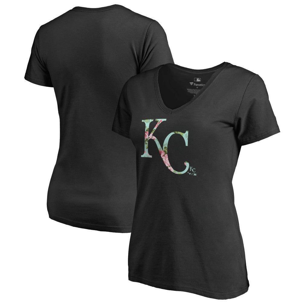 Kansas City Royals Women's Lovely V-Neck T-Shirt - Black