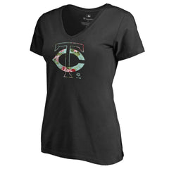 Minnesota Twins Women's Lovely V-Neck T-Shirt - Black